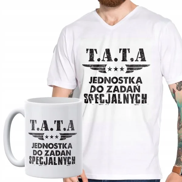 Zestaw koszulka bawełniana + kubek Dzień Ojca Prezent Upominek
