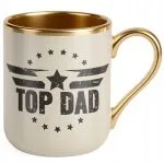 Kubek Premium Złoty Ecru Dzień Ojca Dla Taty Top Dad Top Gun Prezent