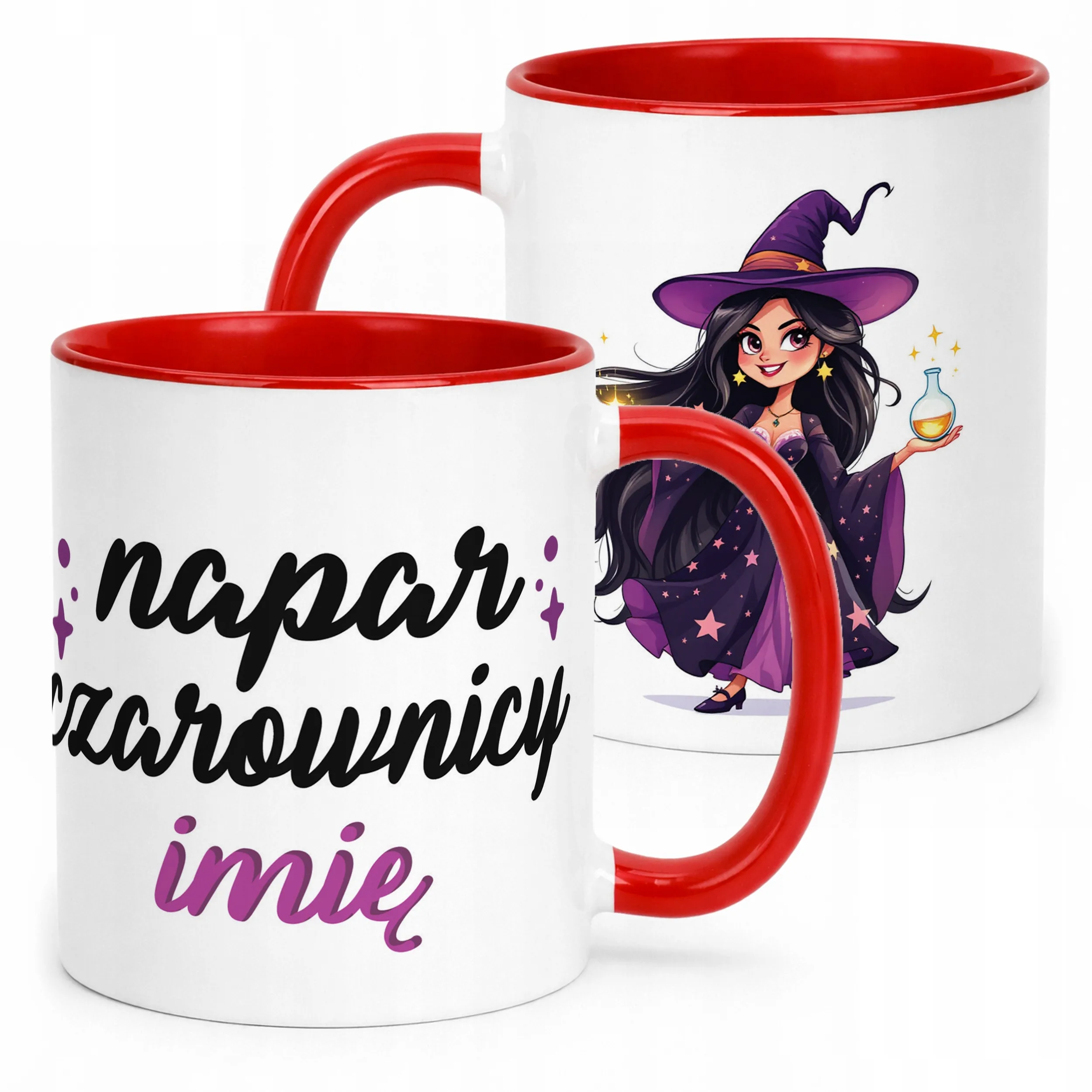 Kubek Czerwony Personalizowany Jesienny Napar Wiedźmy Prezent Upominek