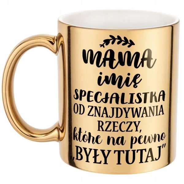Złoty Kubek ceramiczny Personalizowany Dzień Matki Dla Mamy Prezent