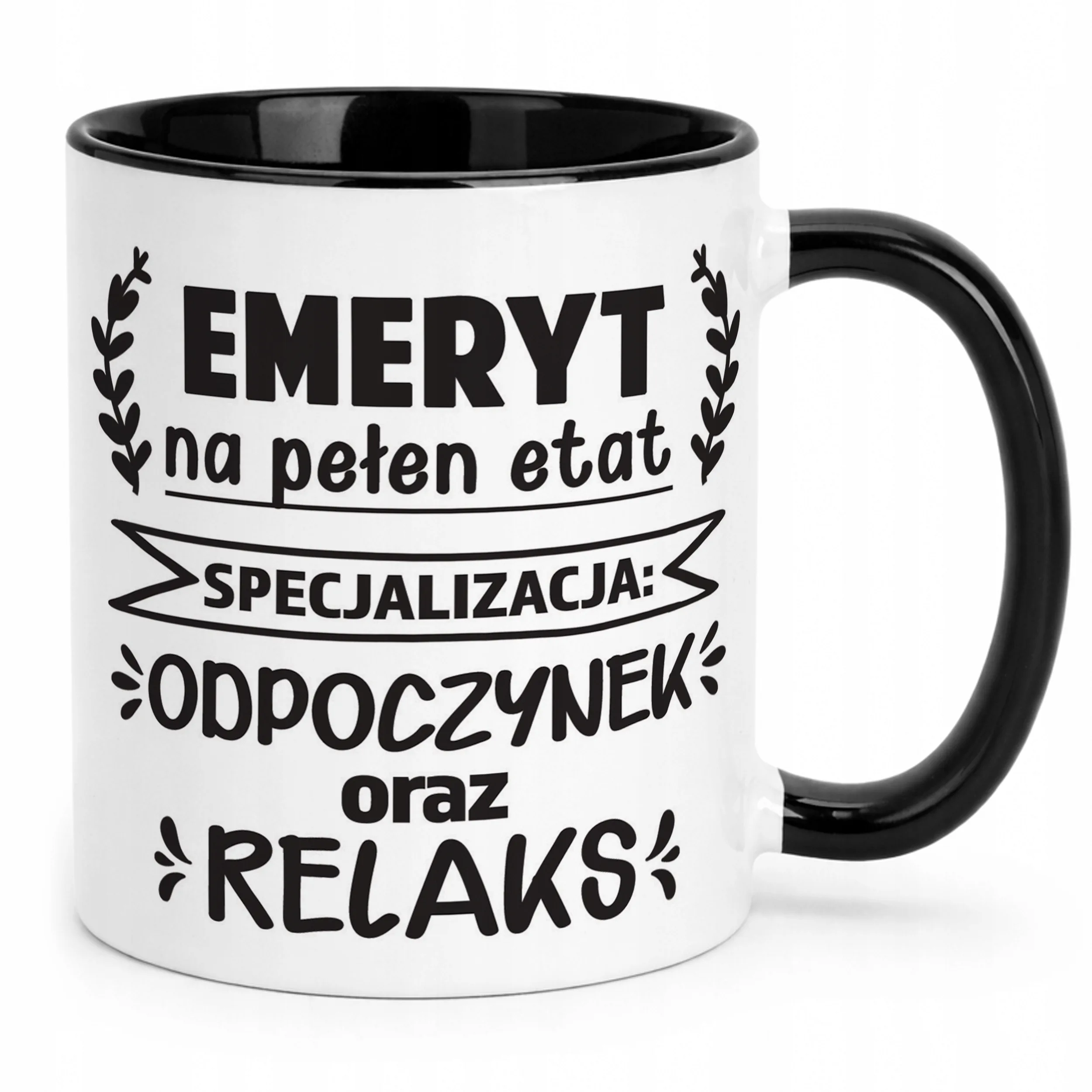 Kubek Czarny z okazji Emerytury Dla Emeryta Prezent Upominek
