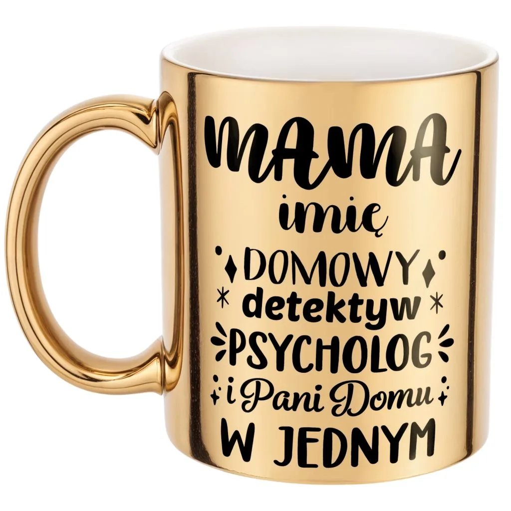 Złoty Kubek ceramiczny Personalizowany Dzień Matki Dla Mamy Prezent
