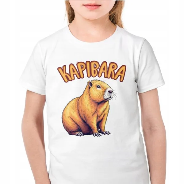Koszulka biała dziecięca Kapibara Capybara Zwierzak