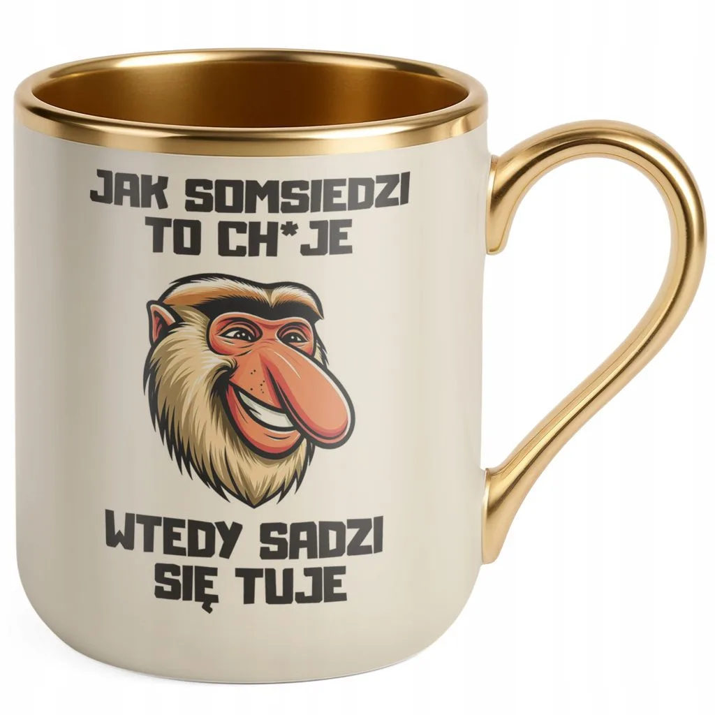 Kubek Premium Złoty Ecru Janusz Nosacz To Co Szwagier Zabawny Prezent