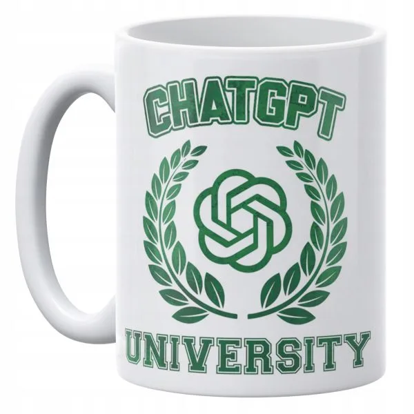 Kubek ceramiczny 330 ml ChatGPT University Zabawne Prezent Dla Studenta