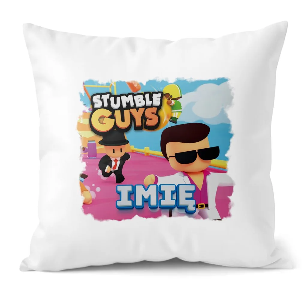 Poduszka 38×38 cm z Imieniem Stumble Guys dla Fanów i Graczy