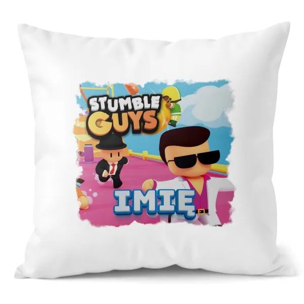 Poduszka 38x38 cm z Imieniem Stumble Guys dla Fanów i Graczy
