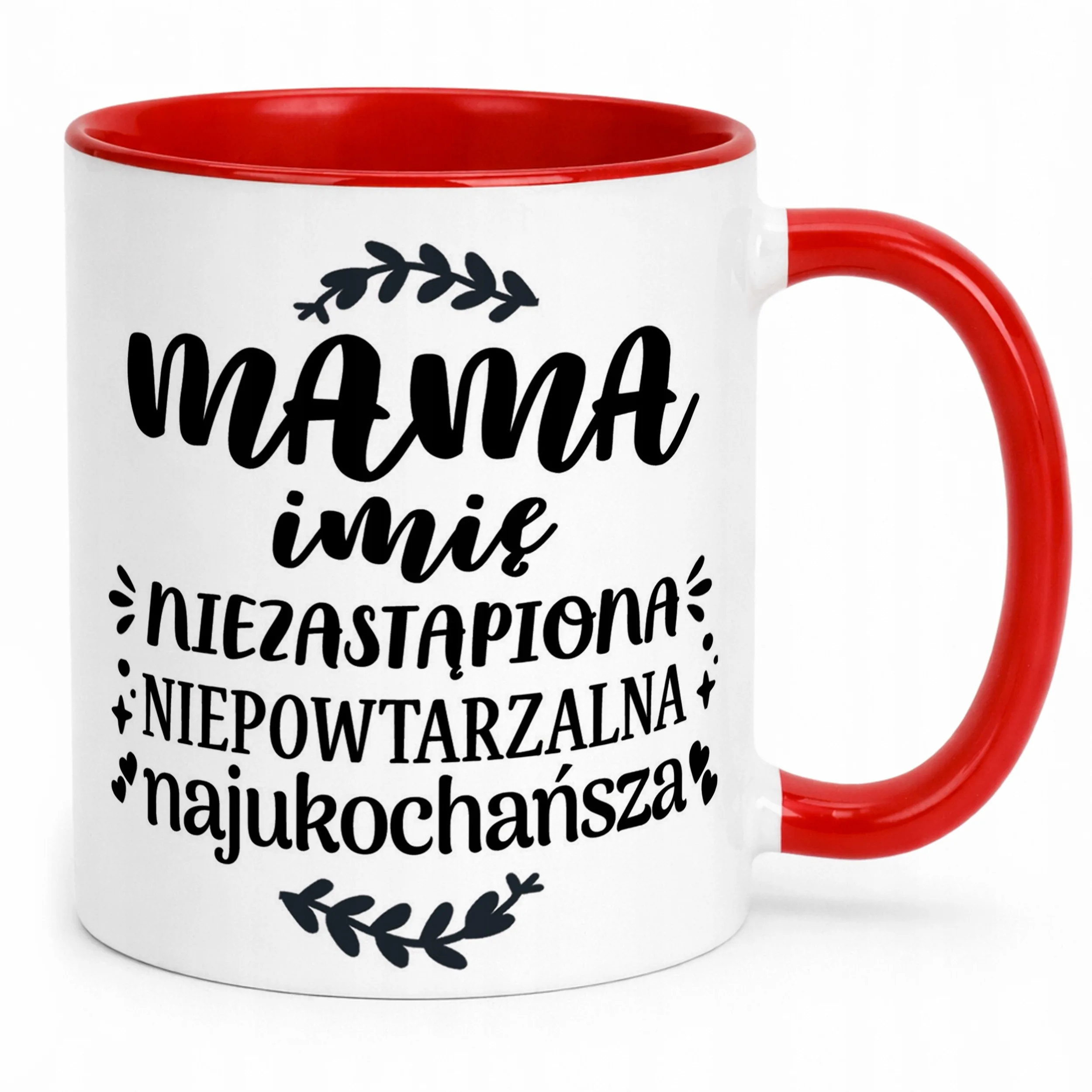 Kubek Czerwony Personalizowany Dzień Matki Dla Mamy Prezent Upominek