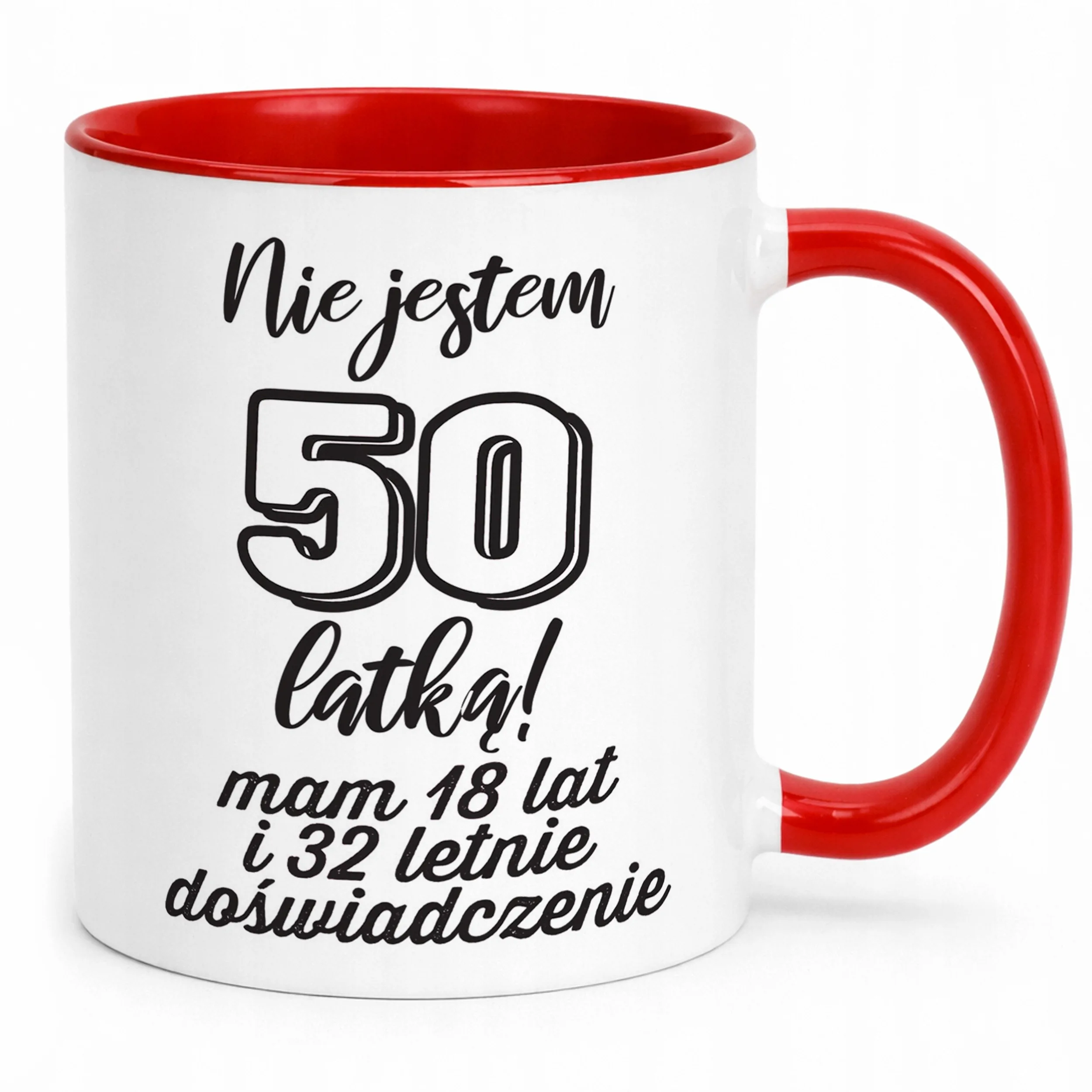 Kubek Czerwony Nie Jestem 50 latką Prezent Dla Kobiety Urodziny
