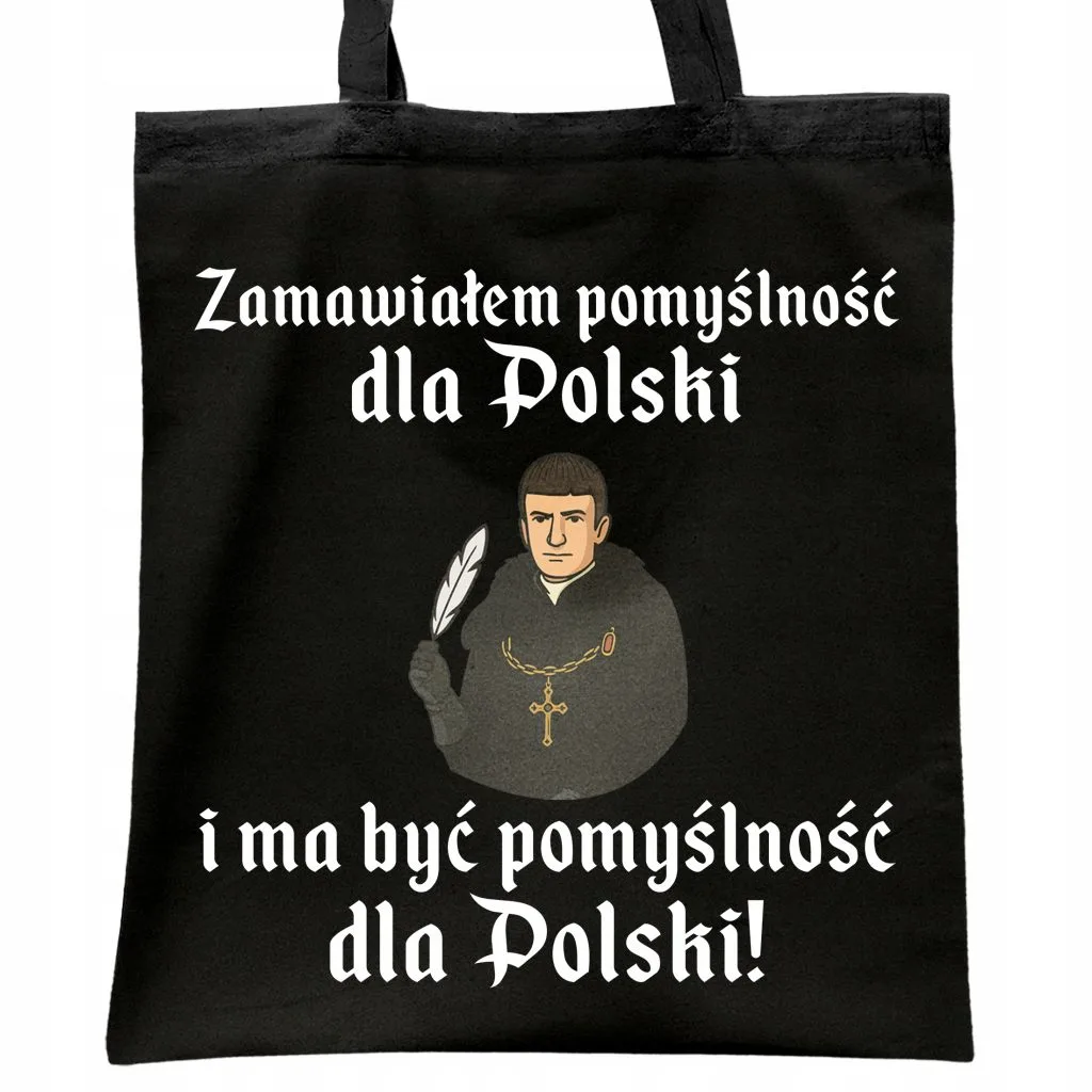 Torba bawełniana czarna na zakupy 1670 Zamawiałem Pomyślność Dla Polski