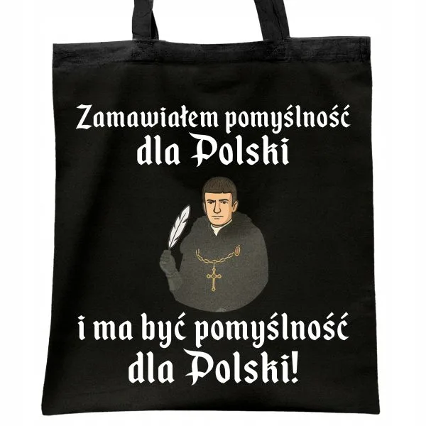 Torba bawełniana czarna na zakupy 1670 Zamawiałem Pomyślność Dla Polski