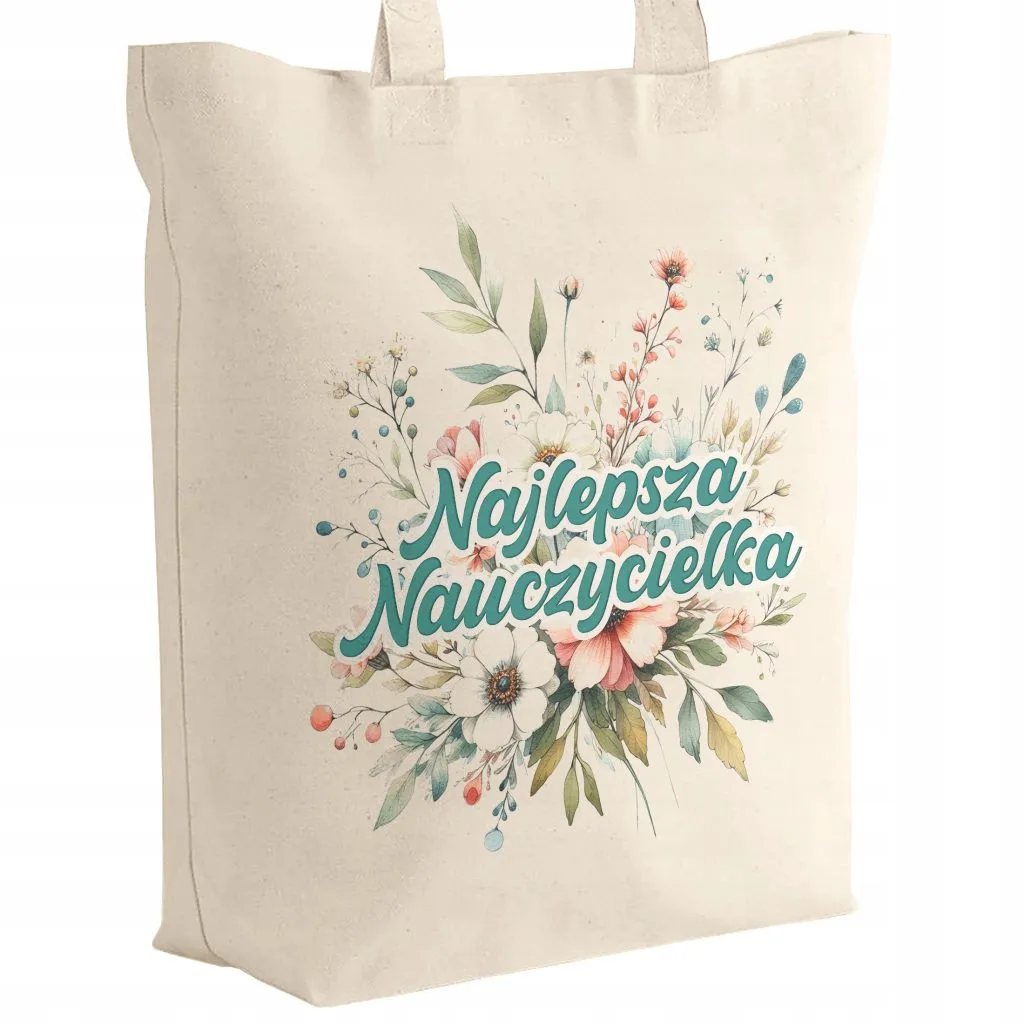 Torba bawełniana z dnem Dzień Nauczyciela Najlepsza Nauczycielka Prezent