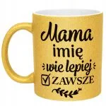 Złoty kubek brokatowy Personalizowany Dzień Matki Dla Mamy Prezent