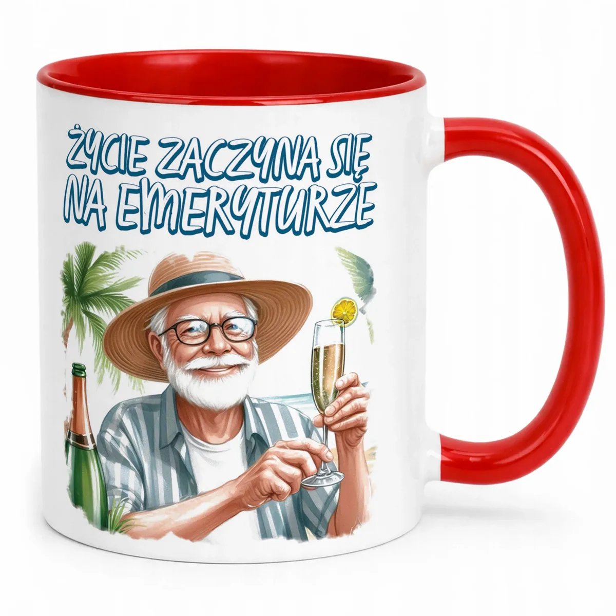 Kubek Czerwony Z okazji Emerytury Dla Emeryta Prezent Upominek