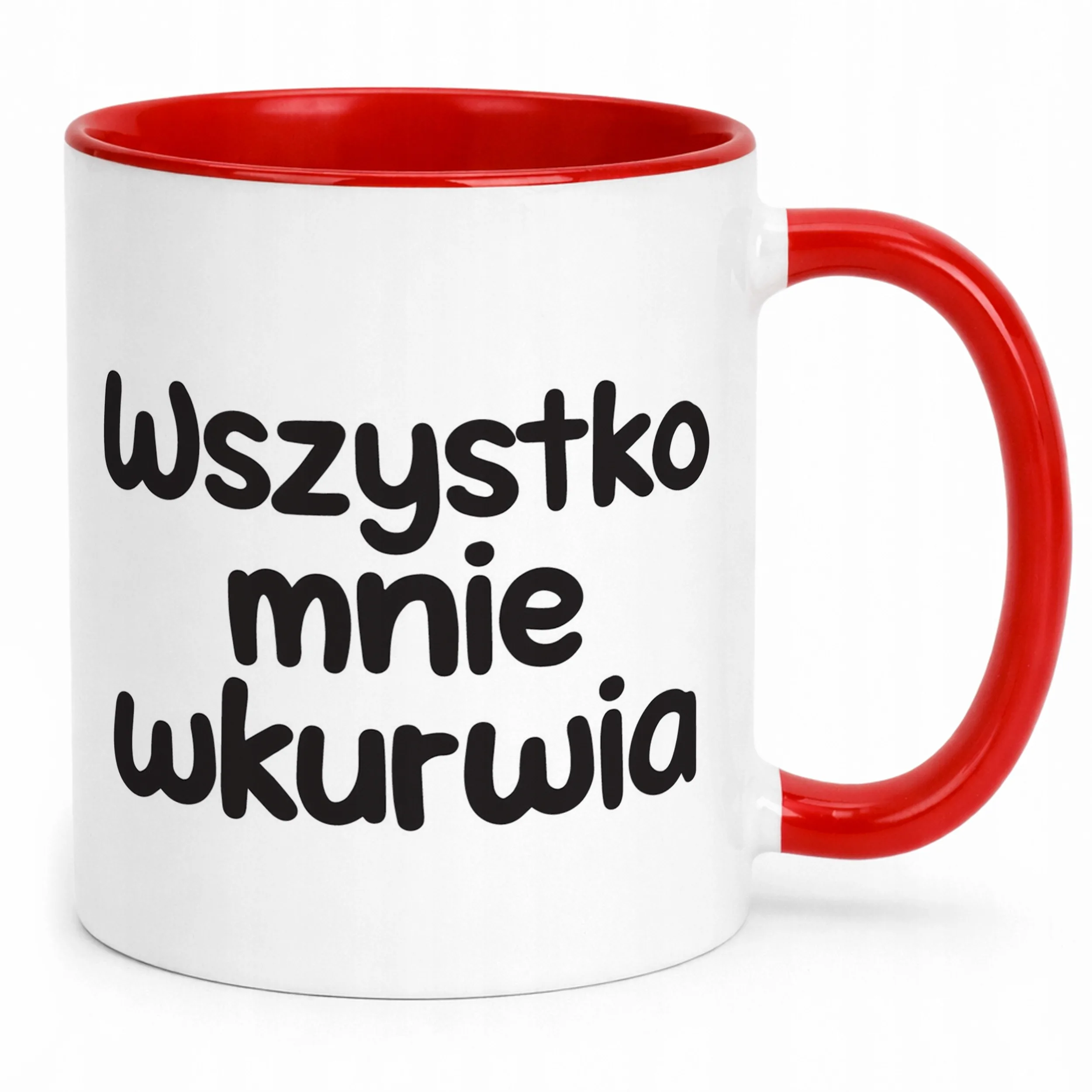 Kubek Czerwony Wszystko Mnie Wku**ia Śmieszny Zabawny Prezent