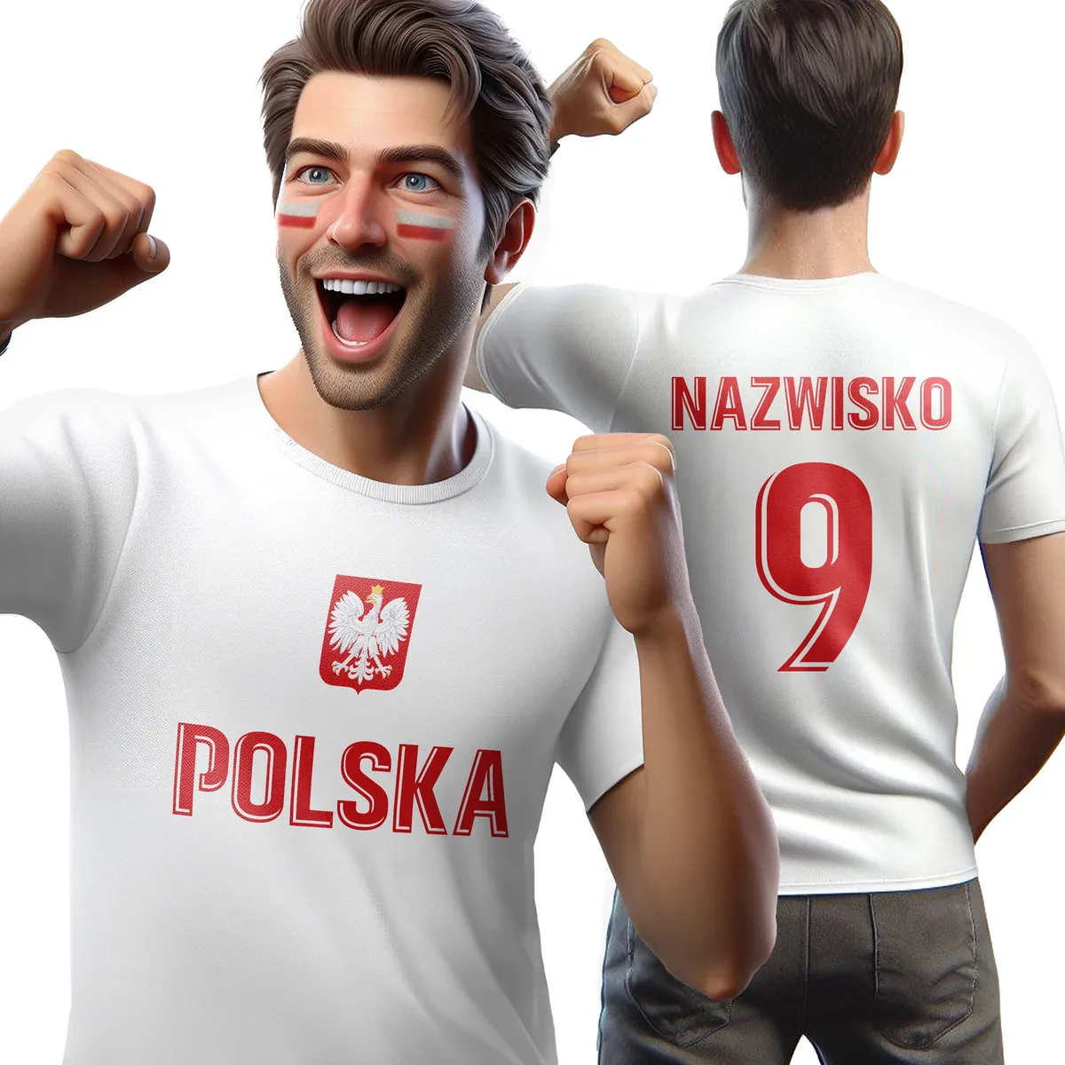 T-shirt personalizowany koszulka męska Polska Orzeł Euro