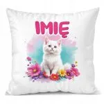 Poduszka 38x38cm Personalizowana Kot Kotek Zwierzak Słodki Dla Dzieci