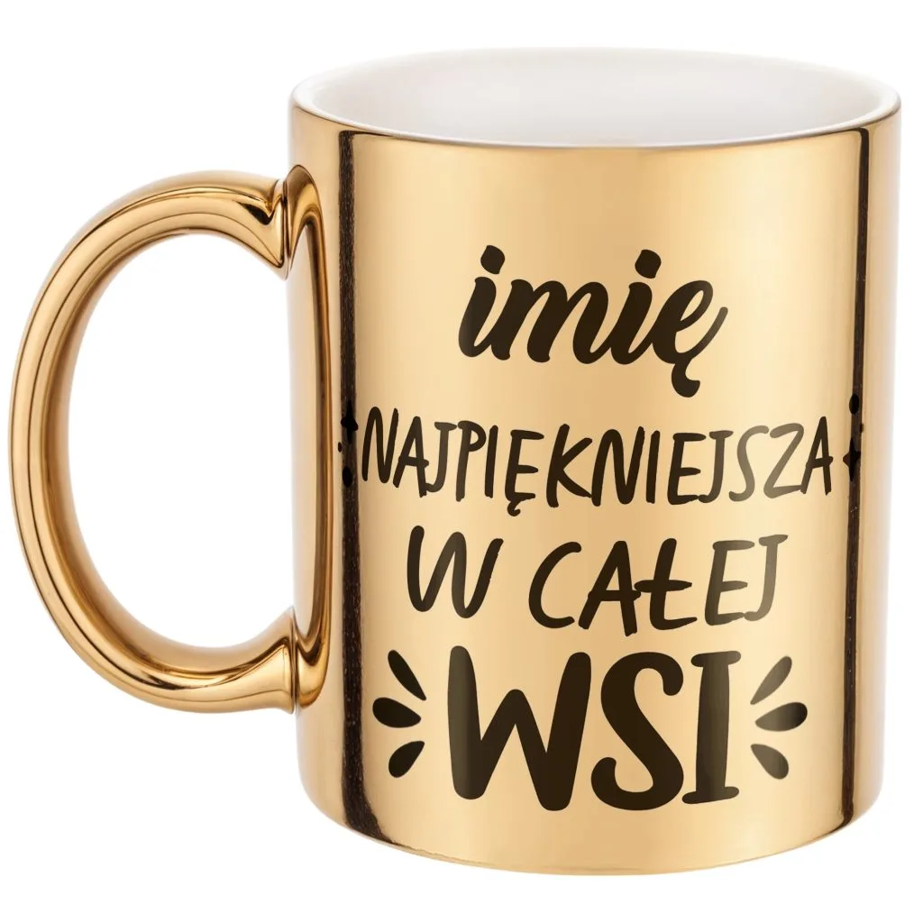 Złote Kubek prezent Personalizowany Dzień Kobiet Najpiękniejsza We Wsi