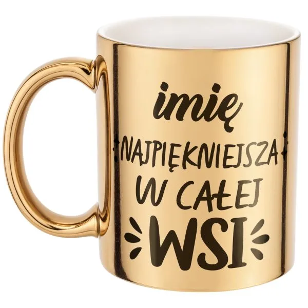 Złote Kubek prezent Personalizowany Dzień Kobiet Najpiękniejsza We Wsi