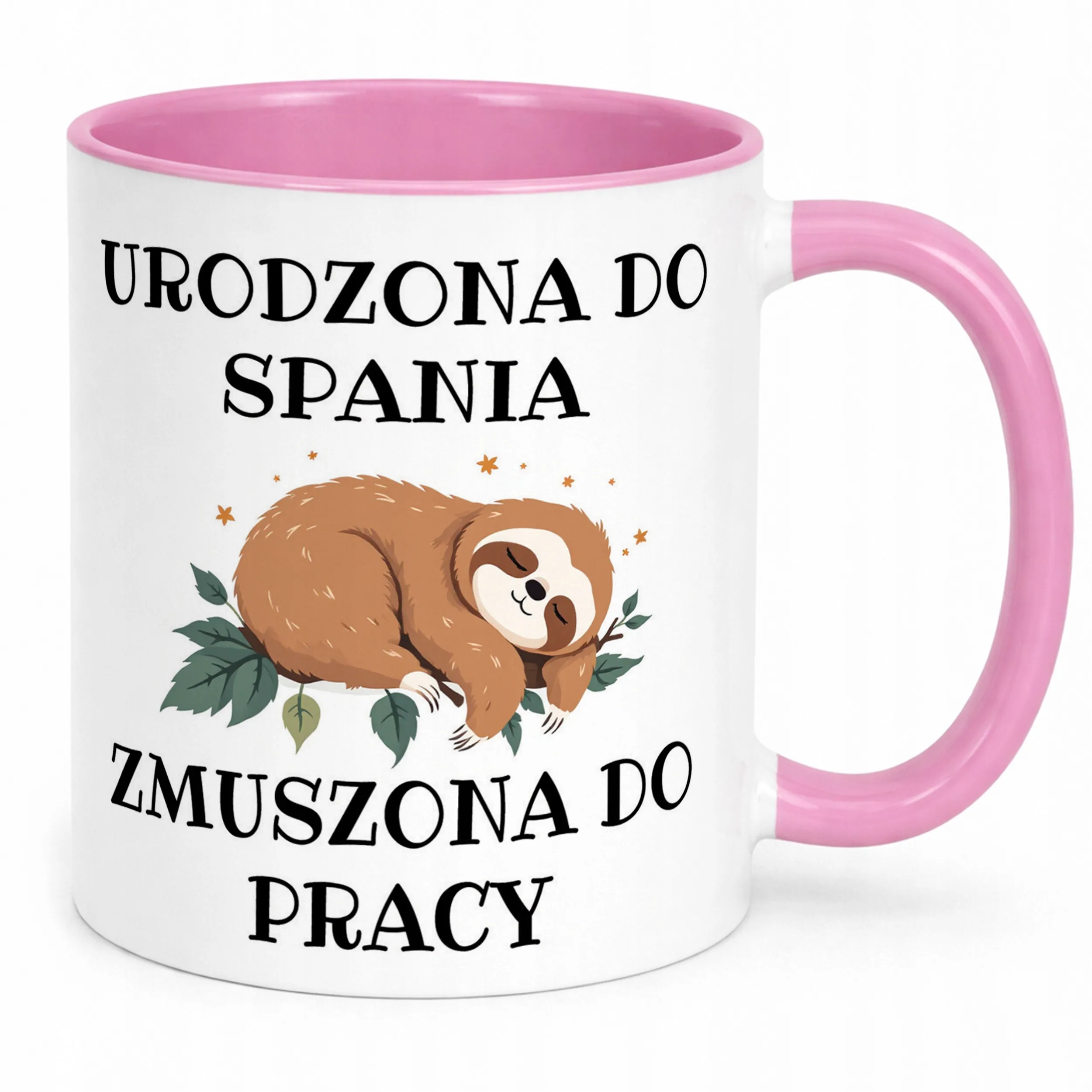 Kubek Różowy Urodzona Do Spania Śmieszny Zabawny Prezent