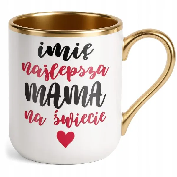 Kubek Premium Złoty Personalizowany Dzień Matki Dla Mamy Prezent Upominek