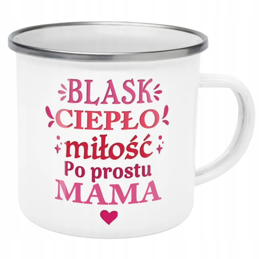 Emaliowany Kubek Garnuszek Dzień Matki Dla Mamy Prezent Blask Ciepło