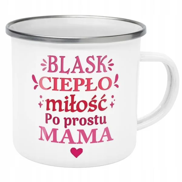 Emaliowany Kubek Garnuszek Dzień Matki Dla Mamy Prezent Blask Ciepło