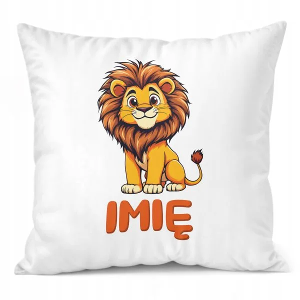 Poduszka 38x38cm Personalizowana Lew Zwierzak Słodki Dla Dzieci