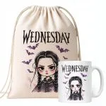 Zestaw Kubek + Plecak Nevermore Wednesday Addams Dla Fanów Prezent