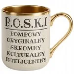 Kubek Premium Złoty Ecru B.O.S.K.I Dla Mężczyzny Śmieszny Zabawny Prezent
