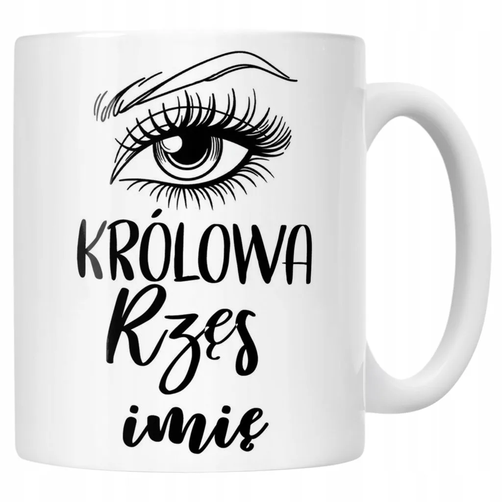 Kubek Ceramiczny Personalizowany Królowa Rzęs Dla Stylistki Prezent