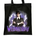 Torba bawełniana czarna na zakupy Nevermore Wednesday Dla Fanów