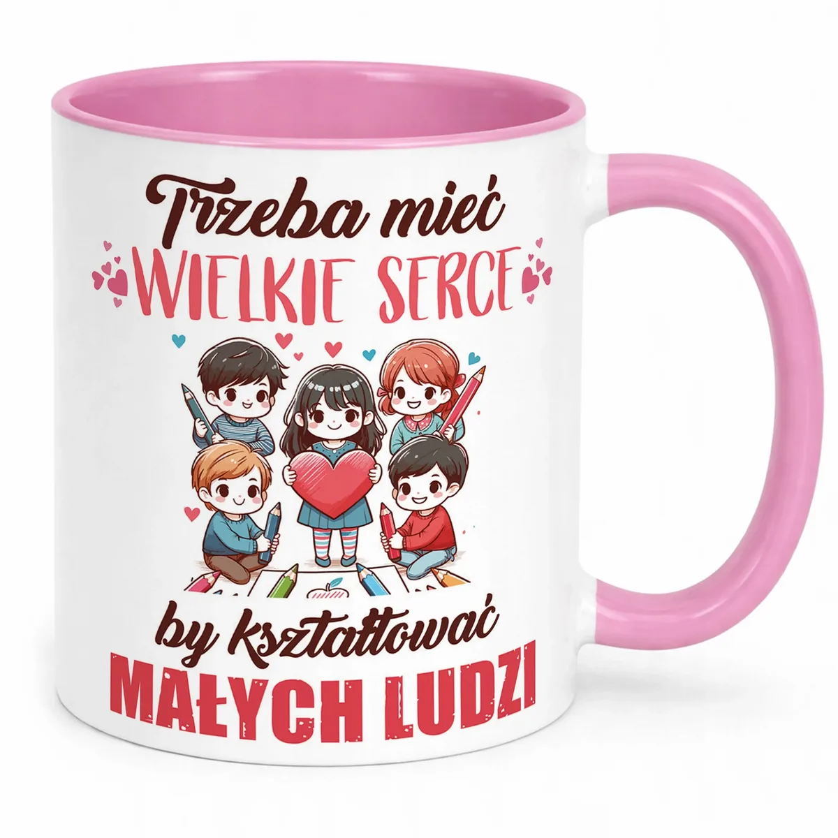 Kubek Różowy Dla Przedszkolanki Nauczycielki Dzień Nauczyciela Prezent