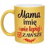 Złoty kubek brokatowy Personalizowany Dzień Matki Dla Mamy Prezent