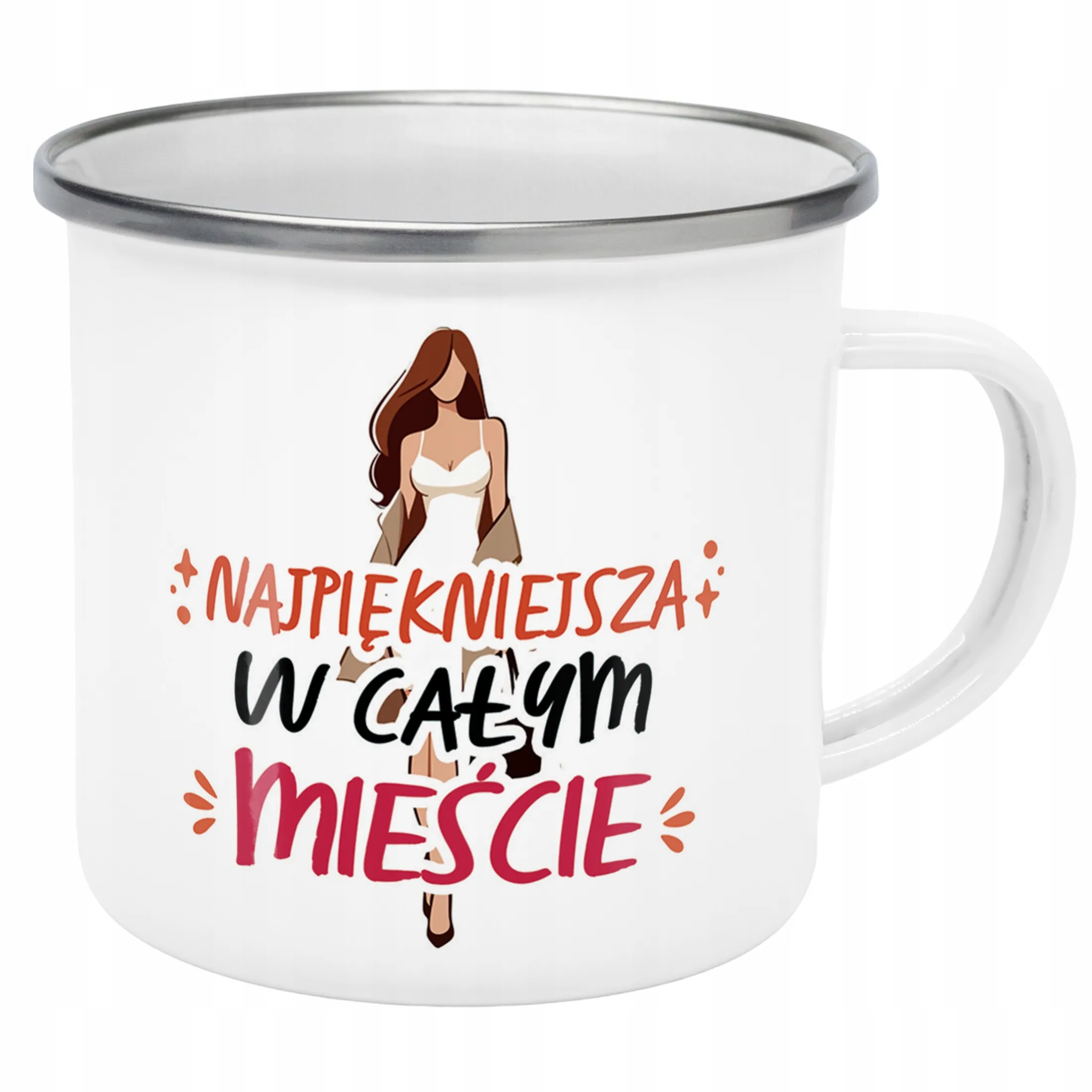 Emaliowany Kubek Garnuszek Dzień Kobiet Dla Kobiety Prezent Upominek