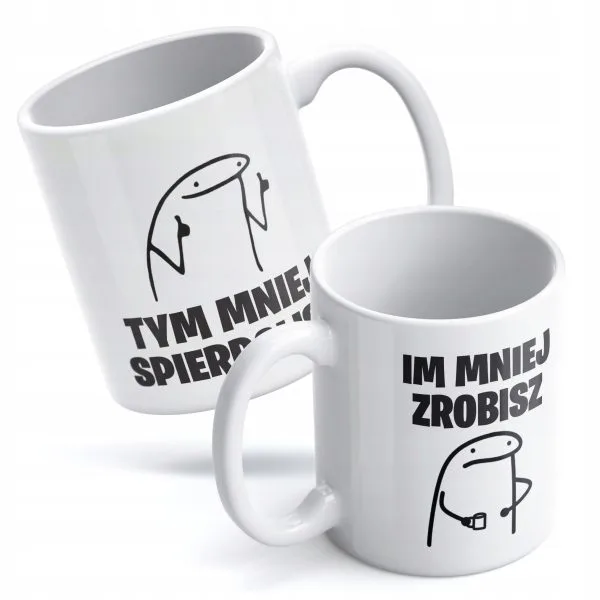 Kubek ceramiczny 330 ml Im mniej zrobisz tym mniej spier.....