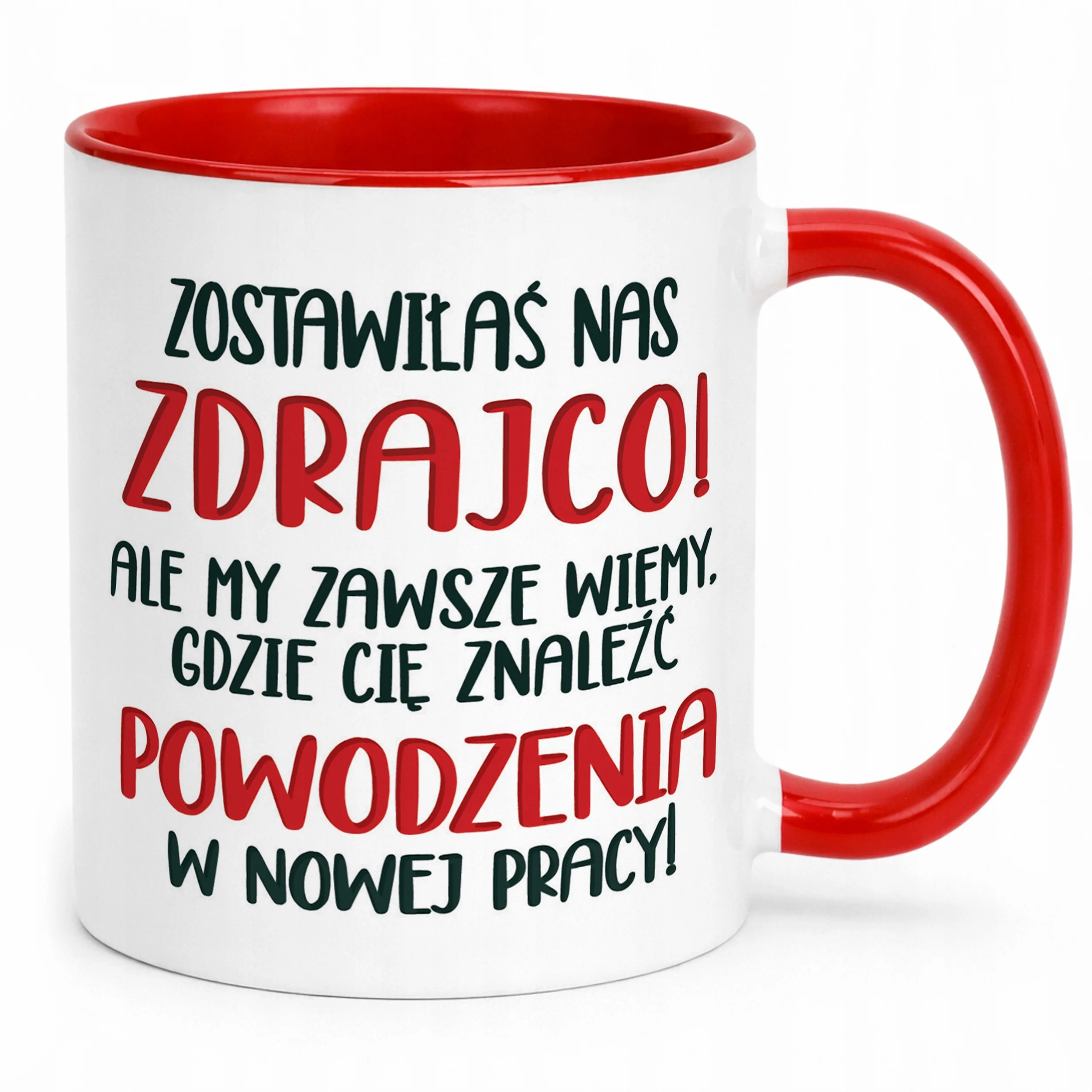 Kubek Czerwony Pożeganie Odejście z Pracy Dla Koleżanki Prezent