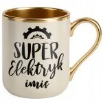 Kubek Premium Złoty Ecru Personalizowany Super Elektryk