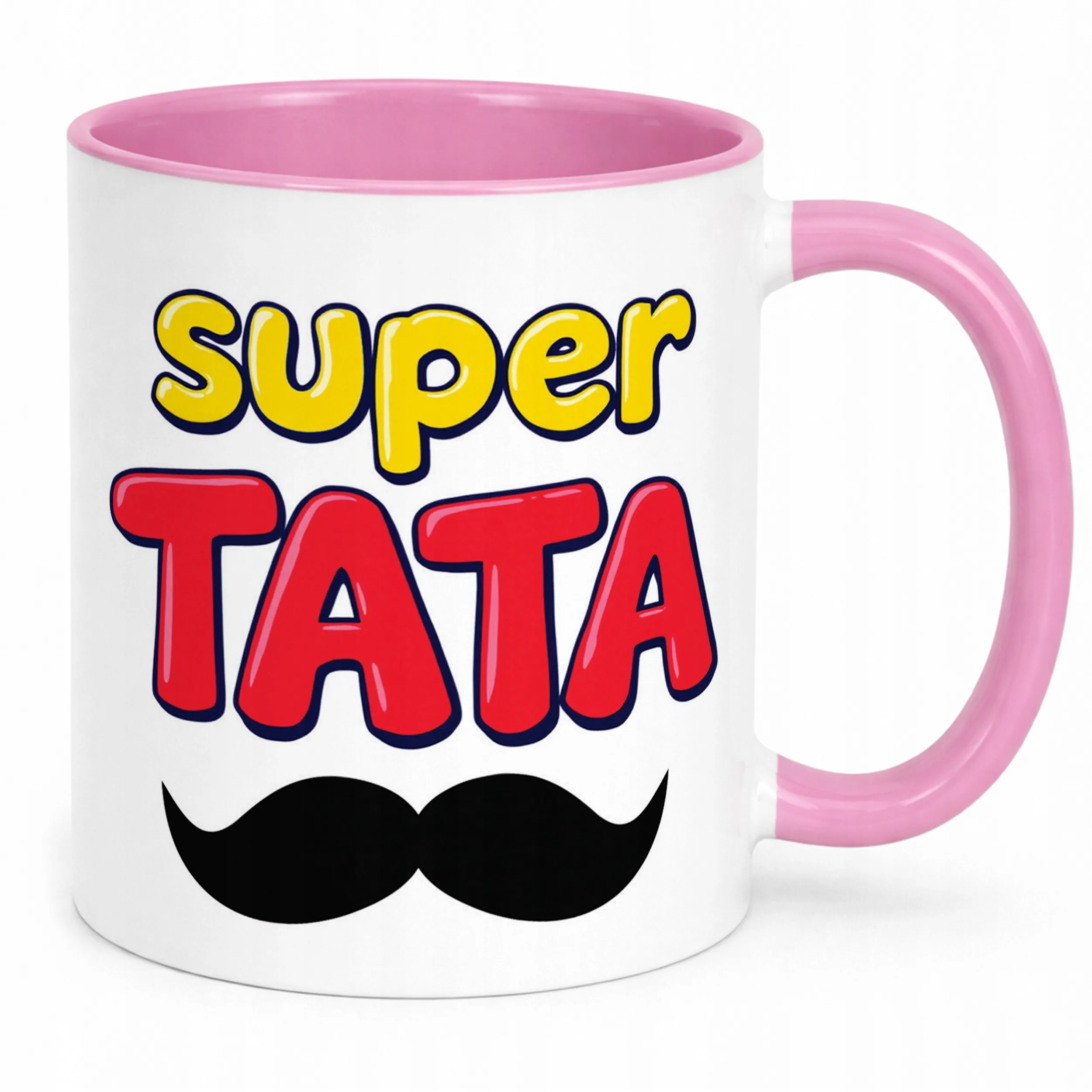 Kubek Różowy Dzień Ojca Dla Taty Super Tata Prezent