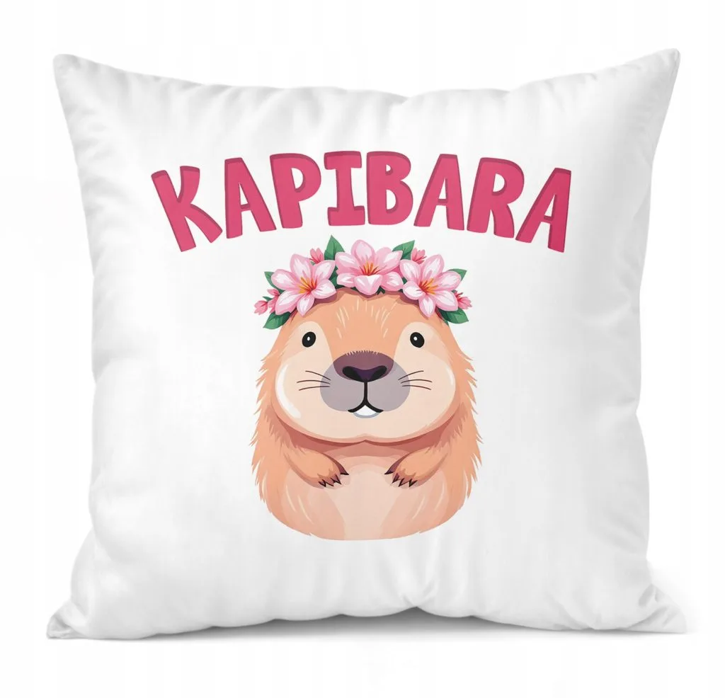Poduszka 38x38cm Kapibara Capybara Zwierzak Dla Dzieci Prezent