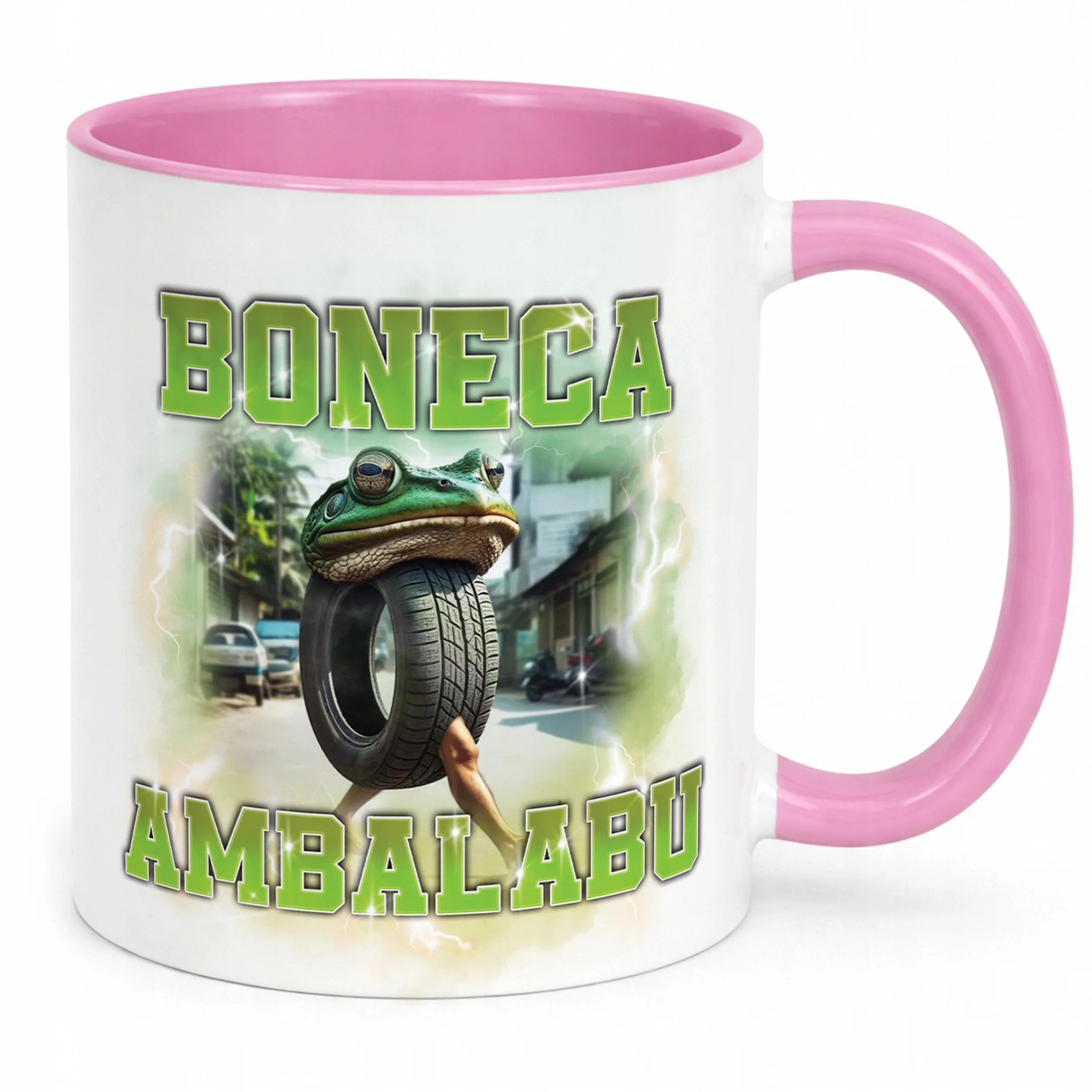 Kubek Różowy BRAINROT Boneca Ambalabu Memy Zabawny TikTok Viral