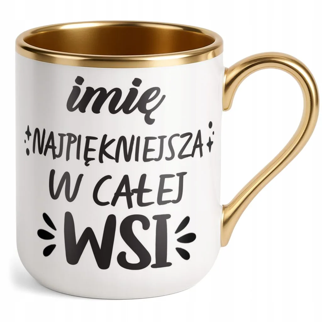 Kubek Premium Złoty Personalizowany Dzień Kobiet Zabawny Prezent Upominek