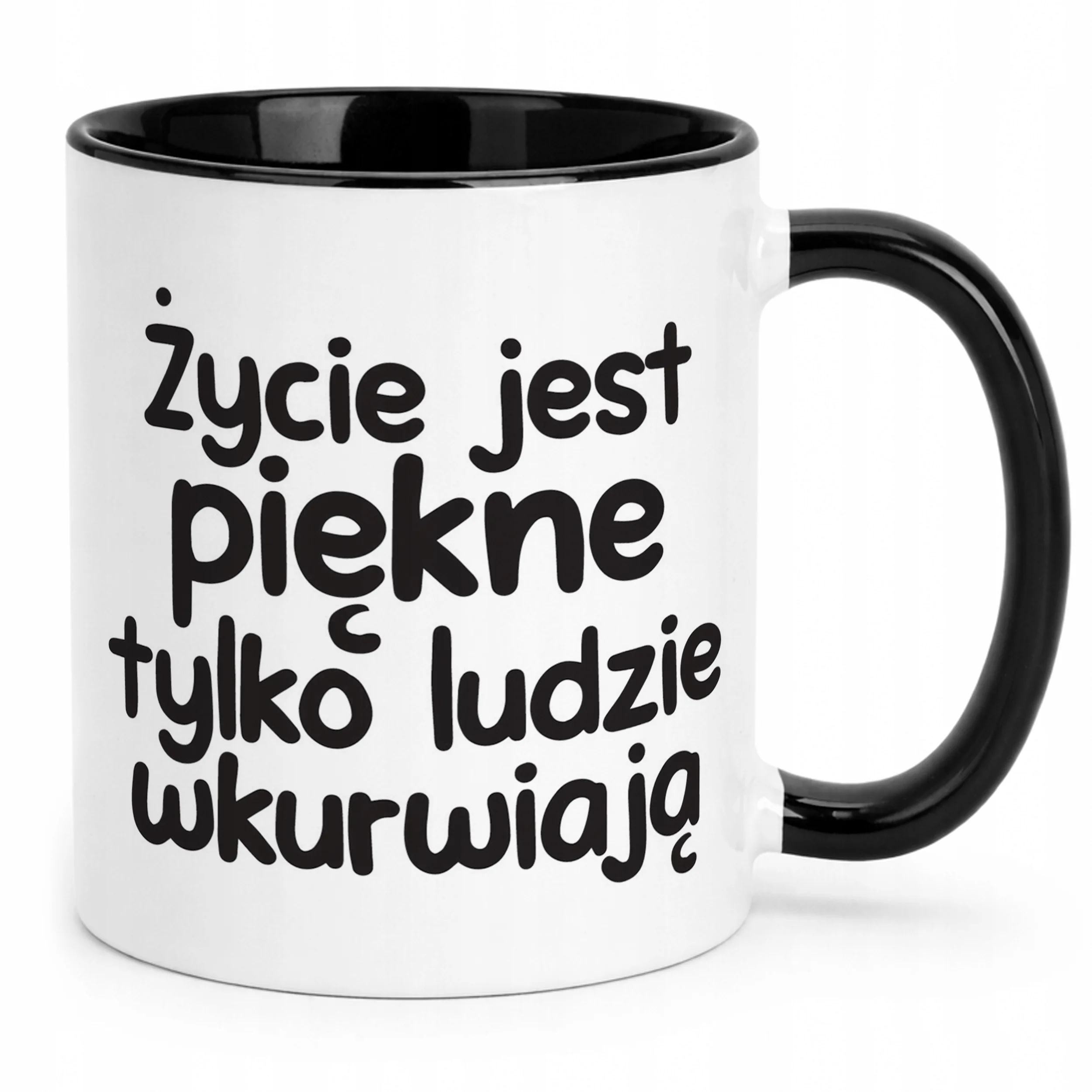 Kubek Czarny Życie Jest Piękne Śmieszny Zabawny Prezent