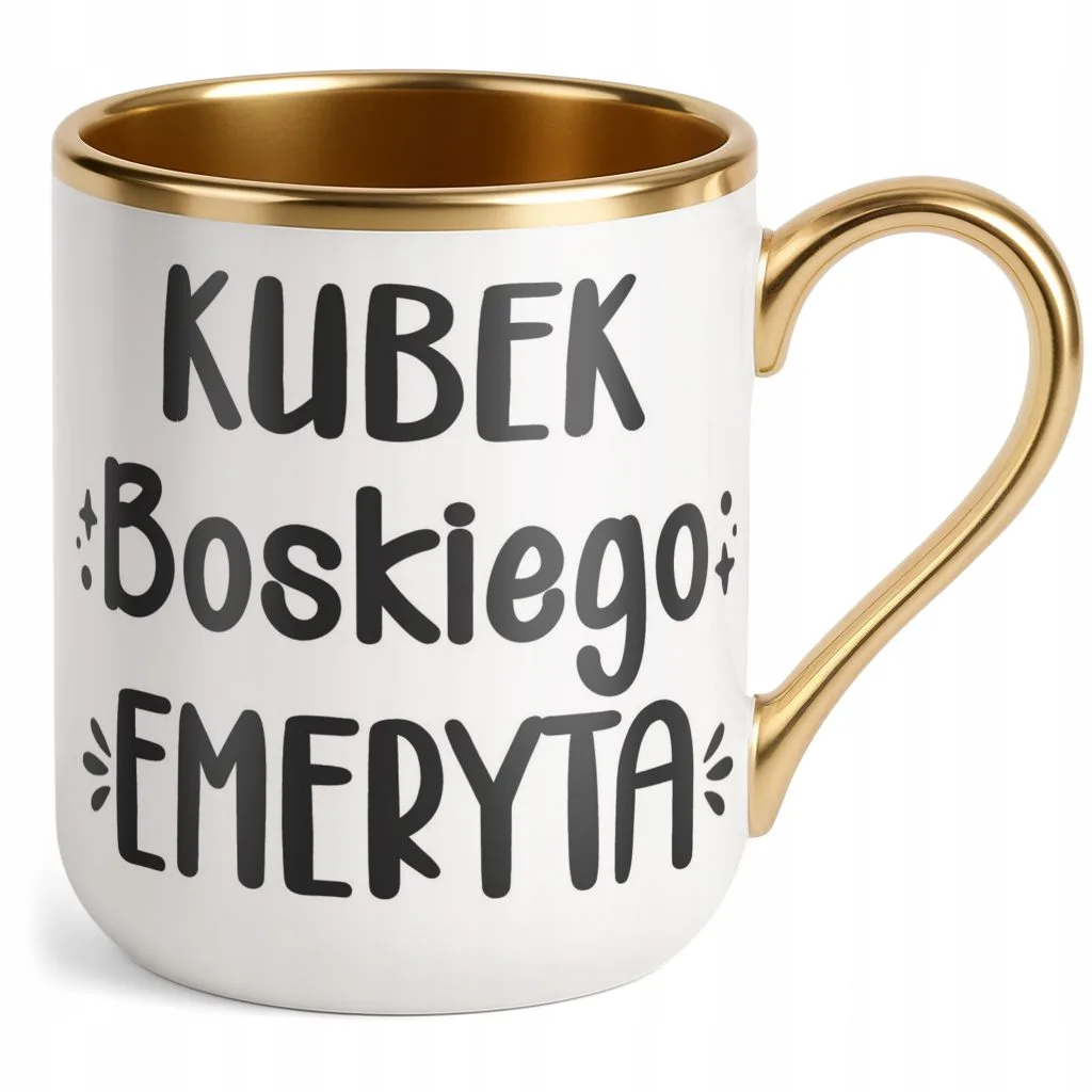 Kubek Premium Złoty Z okazji Emerytury Dla Emeryta Prezent