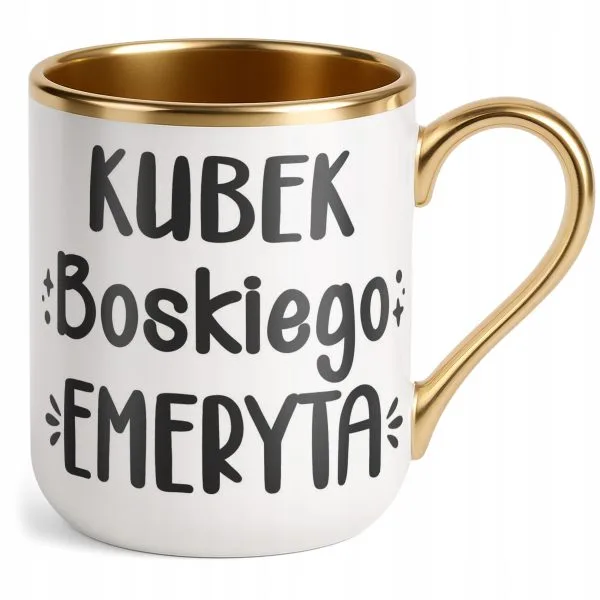 Kubek Premium Złoty Z okazji Emerytury Dla Emeryta Prezent