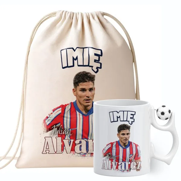 Zestaw personalizowany Kubek Piłkarski + Plecak Álvarez Atlético Madryt