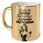 Kubek Złoty ceramiczny 330 ml Cuda się zdarzają Dla Kobiety Prezent