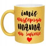 Złoty kubek brokatowy Personalizowany Dzień Matki Dla Mamy Prezent