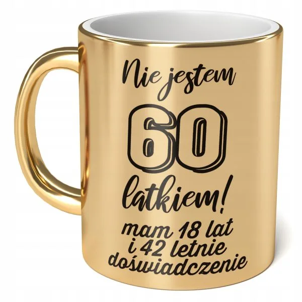 Kubek ceramiczny 330 ml Nie jestem 60 Na 60 Urodziny Prezent Dla Mężczyzny