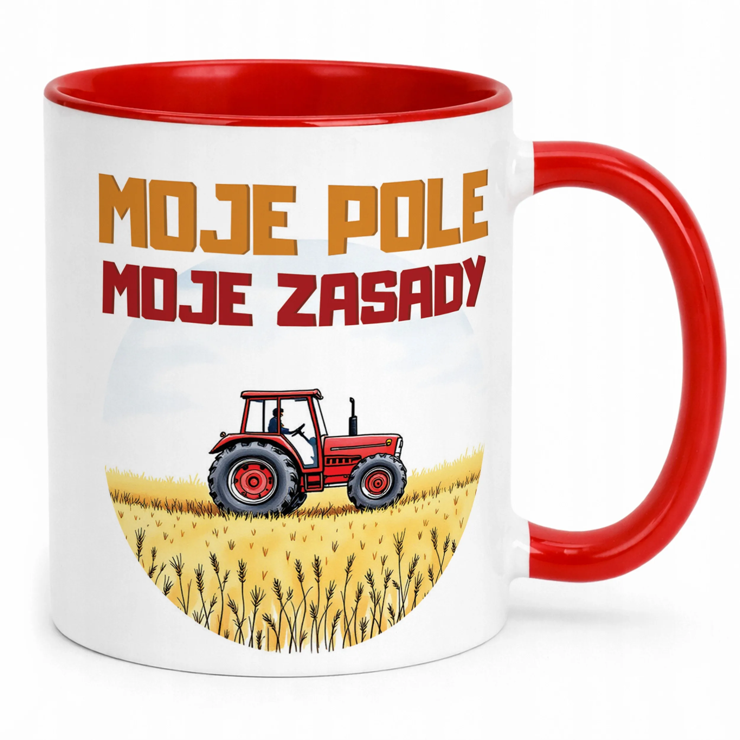 Kubek Czerwony Rolnik Dla Rolnika Traktor Zabawny Prezent Upominek